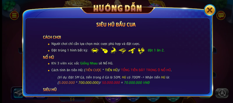 Hướng dẫn chi tiết kiếm tiền từ game Bầu cua Mini