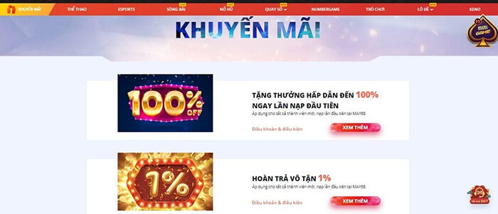 Khuyến mãi tại May88 Club giúp người chơi trải nghiệm được nhiều hơn