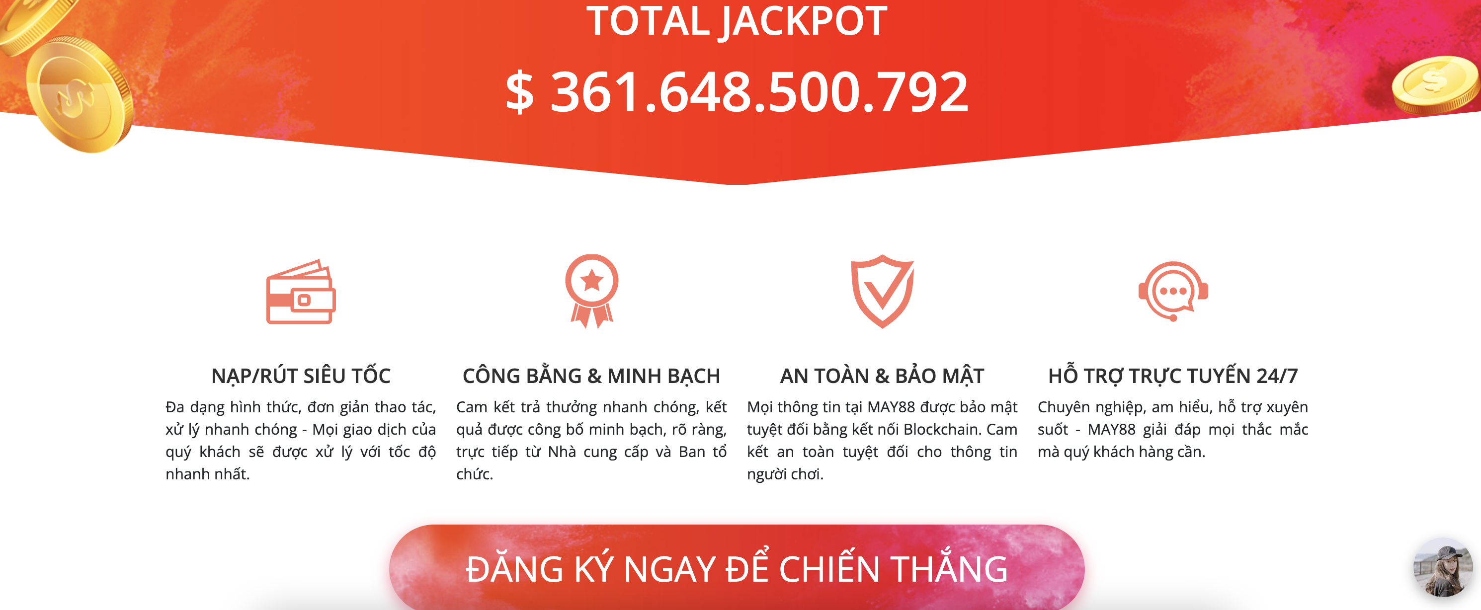 Giải thưởng cực khủng tại May88