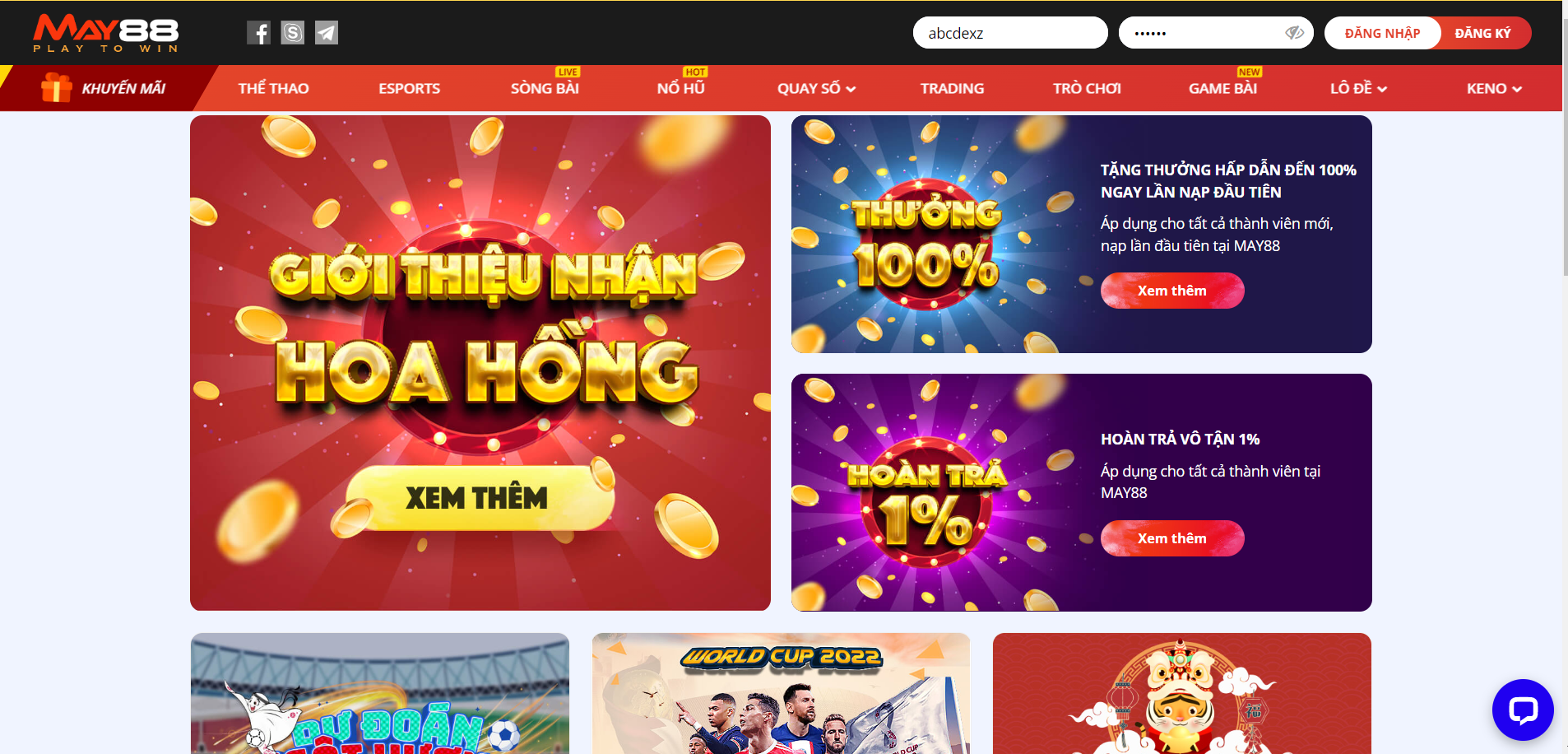 Giới thiệu vô vàn khuyến mãi về nhà cái May88 vip