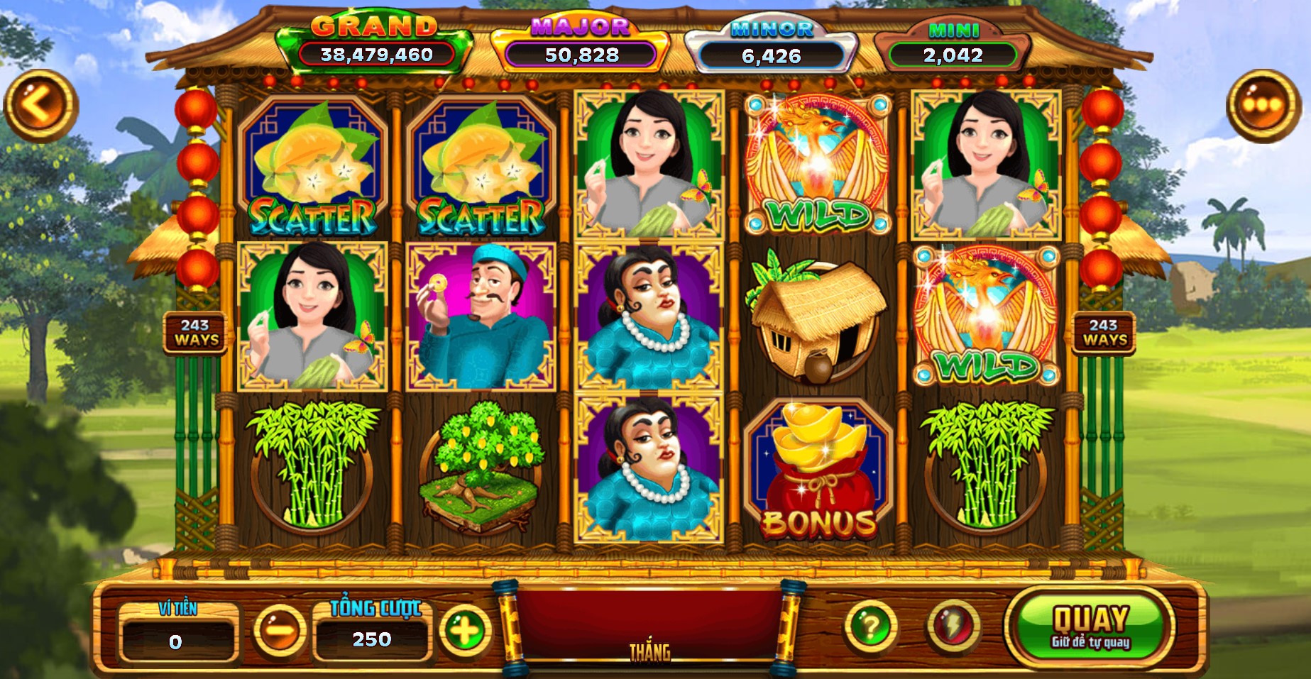 Giao diện game nổ hũ Ăn khế trả vàng trên May88